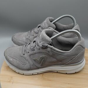 Vionic Shoes Womens Shoes Grey Thrill Suede Lace Up Walking Sneakers 9264 Flaws